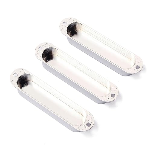 ERINGOGO 3個シルバー 電気ギター用 密閉シングルコイル ピックアップカバー プラスチック製 簡単取り付け 自作ギターに アクセサリー