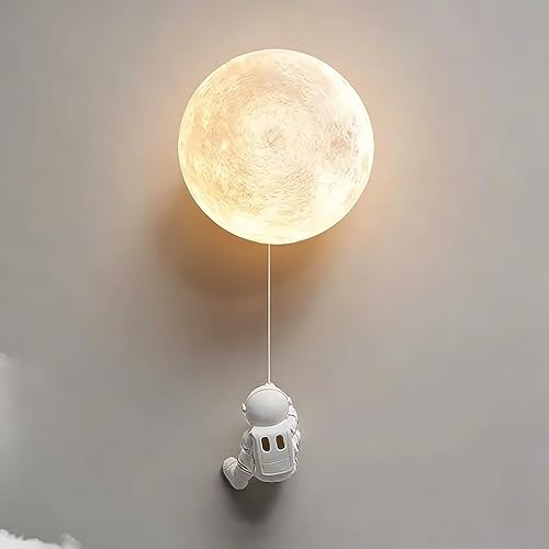 ITOSUI LED Moon Night Light Wall Sconce - Safe & Dimmable Wall Lamp for Kids Room, Bedroom - Modern Nordic Style, Hardwired Lighting Fixture for Baby Nursery(15cm)