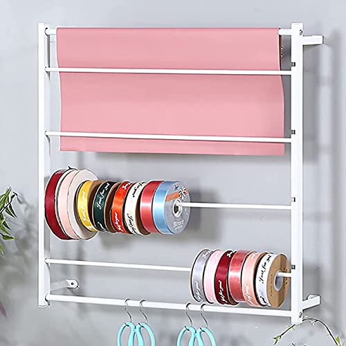 Présentoir mural de grande capacité pour foulards rubans et cravates en métal blanc
