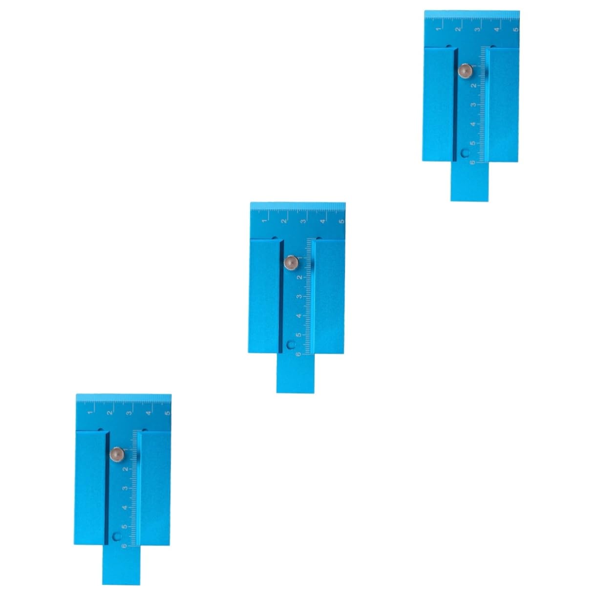 SHINEOFI 3 Piezas medidor de altura regla de altura de la mesa regla de a de carpintero de calibre de carpintería Sky-blue