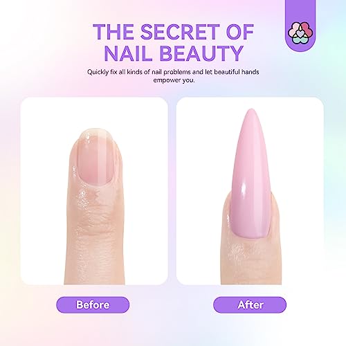 Saviland Acrylic Nail Kit: French Sculpture Set with Clear/Nude/Pink Powder and Liquid, Brush, Cuticle Oil for Professional DIY Nail Art - Beginner Set