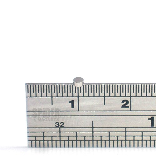 Spider Magnetics Ltd 100 Tiny Magnets 2x1 mm N52 Grade Neodymium Disc Small Round 2mm diameter x 1mm