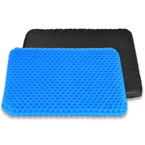 SAJANI Seat Cushion, Silicone Rubber Seat Pillow, Gel Orthopedic Seat Cushion with Non Slip Cover, Gel Silicon Pad for Car, Office Chair, Wheelchair (Rectangular)
