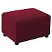 Ottoman Slipcover Stretch Rectangle Storage Stool Ottoman Cover Extra Large for Living Room Folding Storage Stool Furniture Protector Rectangle Slipcover with Elastic Bottom (Oversize, Burgundy)