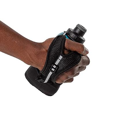 Nathan Running Handheld Water Bottle Adjustable No-Grip Quick Squeeze Lite Hand Strap. Reflective Hydration
