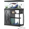 Aquarium Stand with USB and AC Power Strip, Cabinet for Fish Tank Accessories Storage, Heavy Duty Metal Fish Tank Stand for Turtle Tank (Black, 40-50 Gallons)