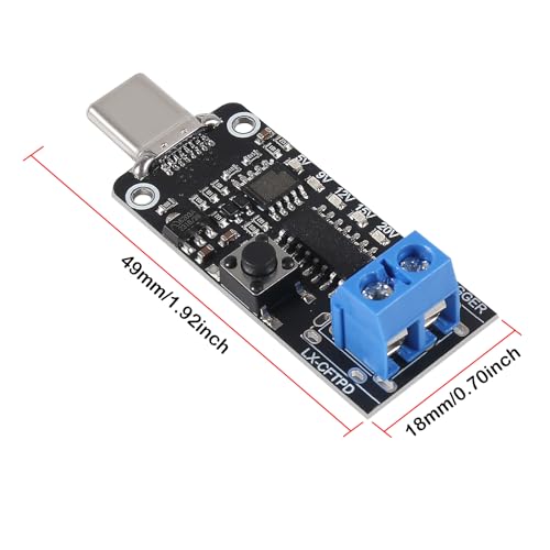 Image of 4pcs 100W 5A USB-C Fast Charge USB-C PD QC DC 5V 9V 12V 15V 20V Adjustable Voltage Power Trigger Module 5A Type-C Male Input (Type-C Male -2P Terminal)