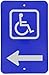 Brady 91352 12" Width x 18" Height B-959 Reflective Aluminum, White on Blue Handicapped with Left Arrow Sign, Picto Only