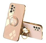Jancyu Compatible avec Coque Samsung A53 5G, Samsung Galaxy A53 Case Antichoc, Silicone Protection Placage Etui Magnetique 360 Degrés Support De Voiture Housse (Samsung A53 5G, Rose)