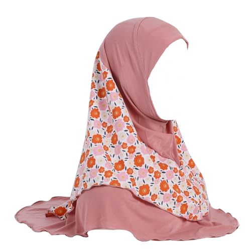 Girls Muslim Hijab Soft Shawls Turban Kids One Piece Shawls Hijab for Girls Age 7-15