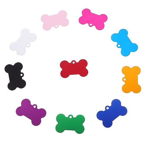 DOITOOL 50Piezas Uds Etiquetas De Identificación De Aleación De Aluminio Para Perros Etiquetas Personalizables Para Mascotas Para Collares