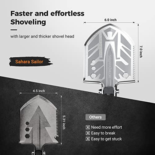 Sahara Sailor Survival Shovel, Unbreakable Tactical Shovel-180 Degree Folding Shovel-Camping Shovels - 23 In 1 Survival Gear And Equipment Multifunctional Camping Gear Survival Tools For Caping Hiking #TOP1