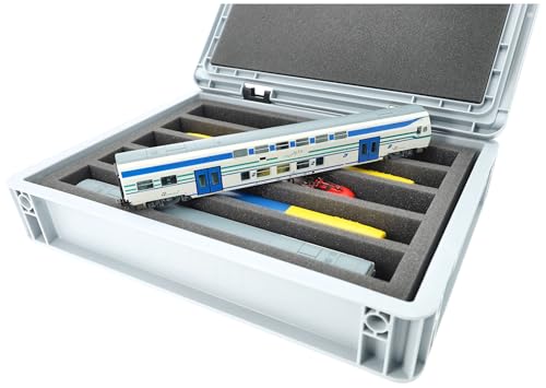 Feldherr Eurobox para modelismo ferroviario H0 con 5 compartimentos de espuma 4