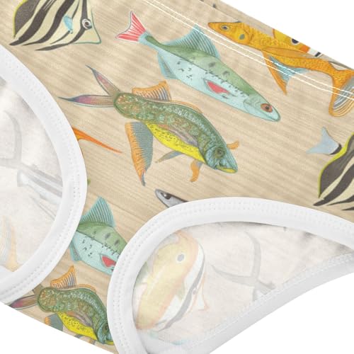 Fancy Toddler Underwear Floral 2t Cotton Cute Panties Girl Vintage Fish Kids Undies Briefs4