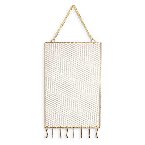 ZLASS Schmuckständer Ohrring Wandhalter Hängender Ohrring Organizer Wandmontierter Schmuck Organizer Bolzenohrring Halter Dekorative Diamantgitterform mit Haken Schmuckhalter (Color : 9 Hook) Cover