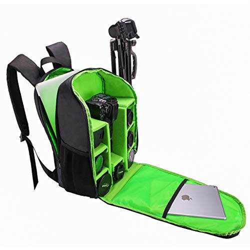 Camera Backpack Waterproof DSLR/SLR Photo Rucksack für Canon, Nikon, Sony mit Regenschutz,Green
