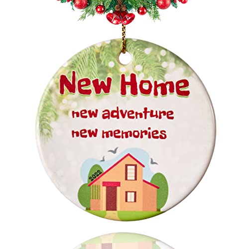 New Home Ornament 2022, Our First Home Ornament: New Home New Adventure New Memories, Housewarming Gifts for New Home, Keramik, 7,6 x 7,6 cm Cover