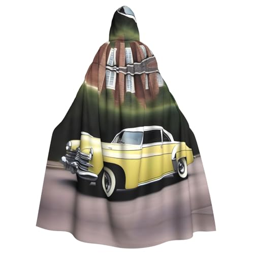 Cape à capuche adulte imprimé voiture vintage coupe longue