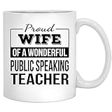 Stolze Frau des öffentlich sprechenden Lehrers Geschenke Lustige Kaffeetasse Jubiläum Keramik Teetasse Weiß