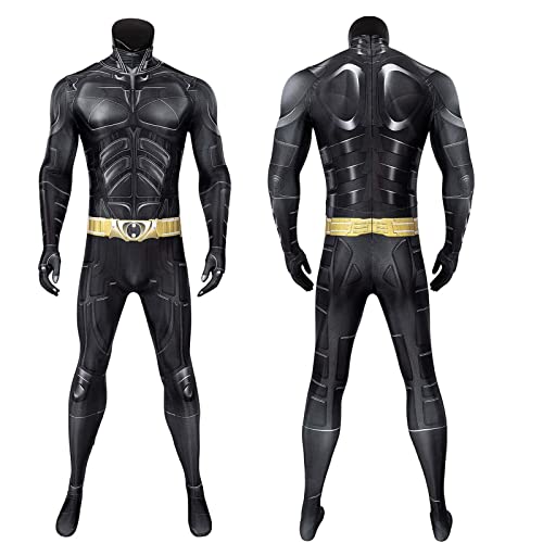 Lyxaof Bat Costume For Men Adult Superhero Dark Knight Jumpsuit With Bat Mask Cloak Halloween Cosplay Bat Cowl Costume Suits thumb #4