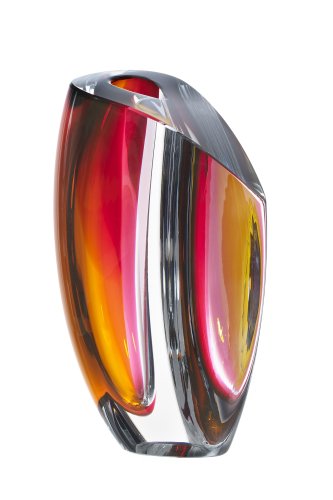 Kosta BodaMirage Large Vase, Grey/Red