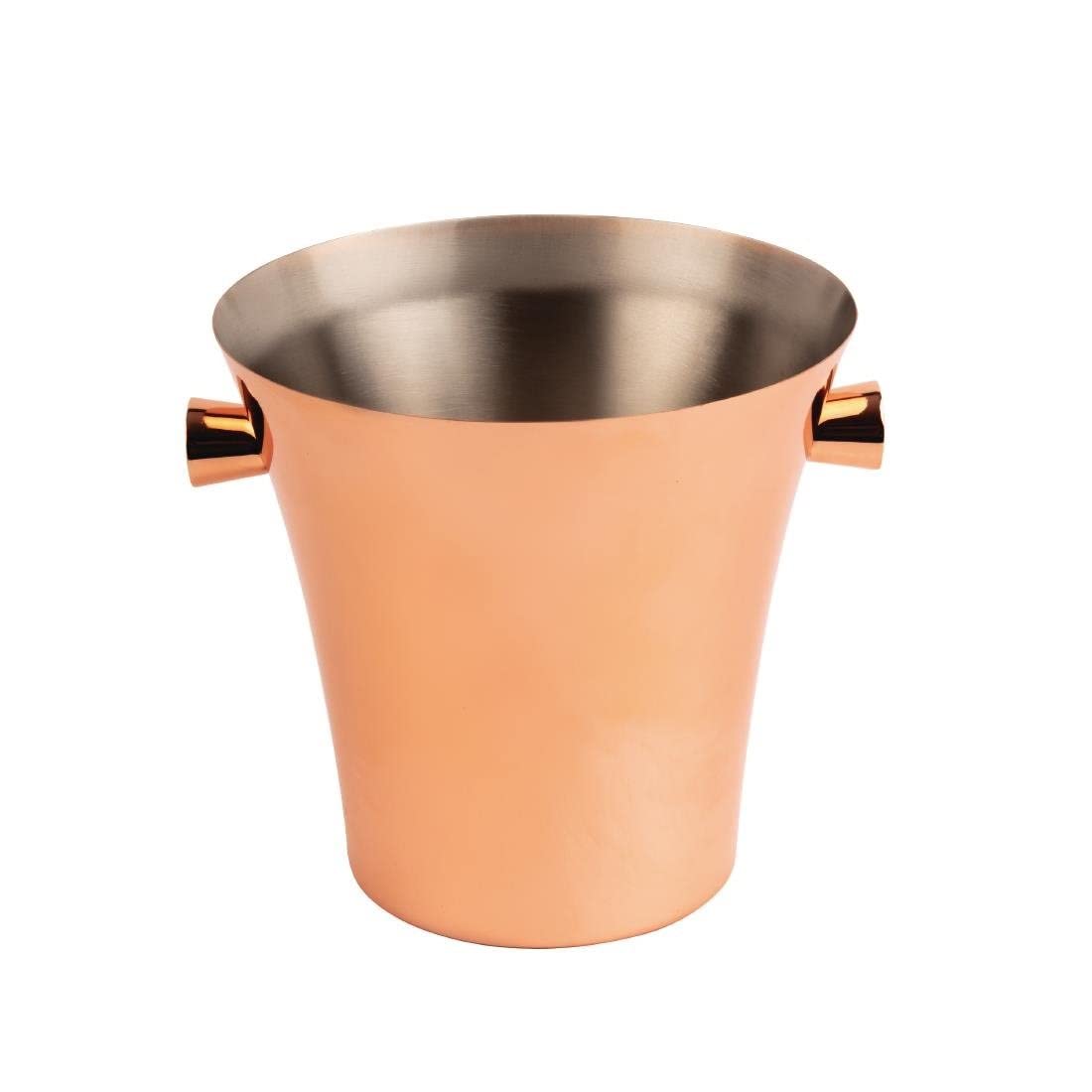 Olympia Seau à vin avec poignées, cuivre, 210 (Ø) mm x 230 (H) mm, design évasé pouvant contenir plus de glace, acier inoxydable plaqué cuivre, pour bar, restaurant et usage domestique, DR613