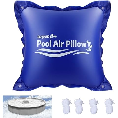 Pool Air Pillow for Above Ground Pools Cover Winterizing 4 x 4FT Pool Closing Kit, Ultra Thick & Durable Resistant 0.4mm PVC Material Pool Pillow for Winterizing Included 4 x19.6ft Rope Cover