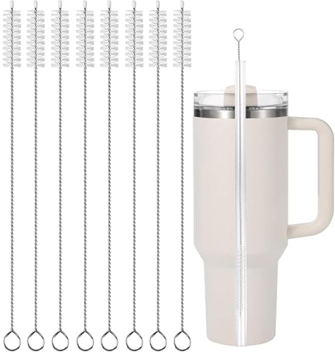 [8 Pcs] Straw Cleaner Brush for Stanley - Reusable Extra Long Straw Cleaner for Stanley Simple Modern 40 30 20 oz Tumbler Cups,Water Bottle,Sippy Cup,Pipes,Stanley Cup Accessories