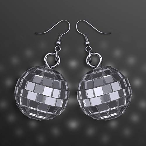 12 Pairs of Mini Disco Balls Pierced Earrings (Non-Light Up)