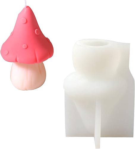 Miniatura 7 de BOOWAN NICOLE Lindo molde de vela de silicona de hongos, suministros de molde para hacer velas, moldes hechos a mano para fondant de hielo en 3D,