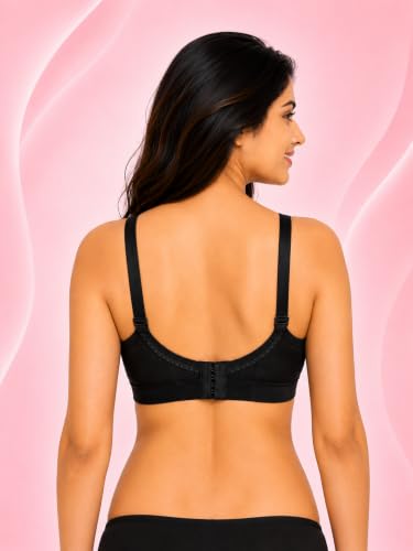Image of SONA Super Fit Everyday Non Padded Side Support Cotton Full Coverage Bra for Women with Transparent Strap Plus Size Bra