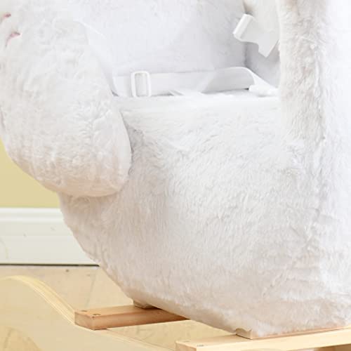 labebe - Plush Rocking Horse Wooden, Baby Riding Animal White Swan, Kid Ride On Toy for 1-3 Year Old, Girl&Boy Stuffed Rocking Animal Outdoor, Nursery/Infant/Child Christmas or Birthday Gift - Thumbnail 7