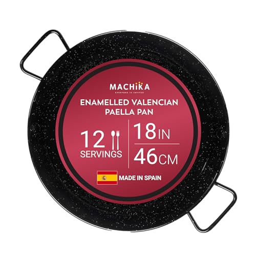 Machika Enamel Paella Pan | Paella Pan | Skillet for Paella and Rice Recipes | Perfect for Indoor...