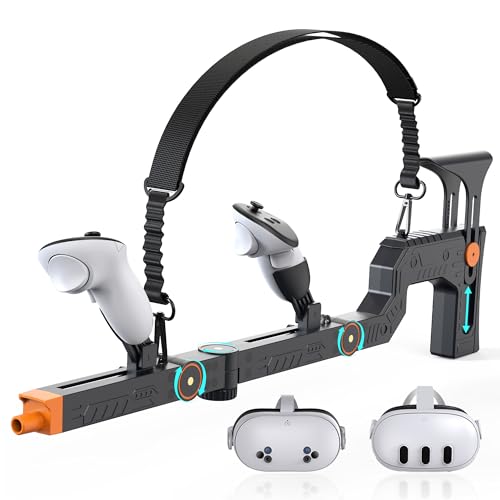 VR Gun Stock Meta Quest 3S réglable pour une immersion totale en jeu de tir FPS