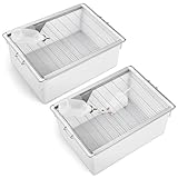 LemonRoad 2 Pack Small Lab Mouse Rat Breeding Cage 19'x14'x8.5' with 500ml Water Drinking Bottle for Small Lab Animals