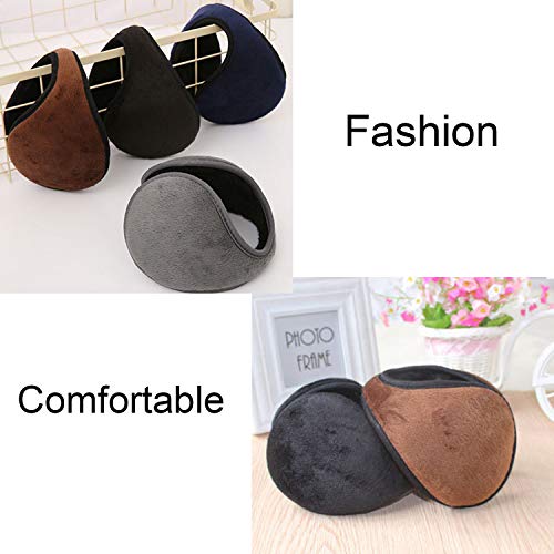 image for WeiMeet 4 Pieces Unisex Fleece Earmuffs - Foldable Winter Outdoor Ear 