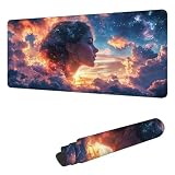 Tappetino Mouse Gaming Cielo stellato Tappetino per Mouse XXL 1000 x 500 MM Grande Mousepad, Ragazza Sottomano Scrivania Ufficio Accessori, Migliorare Precisione e Veloci, Superficie Liscio H-501