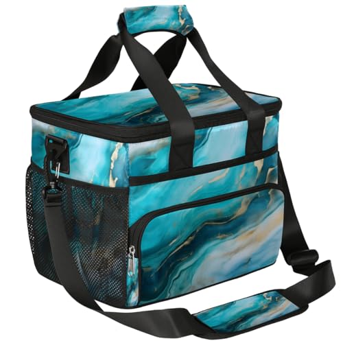 Marble Liquid Texture Insulated Picnic Backpack Lunch Box for Women Men Picnic Basket Tote Lunch Bag Picnic Bag Portable Lunch Bags for Picnic, Beach, Work, Trip,Office, Camp Marbling Pattern