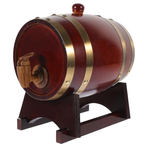 STOBAZA 1set Wood Wine Dispenser Faucet and Stand Storage for Wine and Spirits Rustic Design for Home Bars and Gatherings