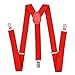 Cinny Pure Color Suspender for Men and Women Polyester with Metal Clips (Red)