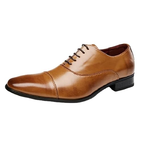 Oxford Shoes British Low-top Breathable Small Square Toe Waxing Lacing Comfortable Inner Rubber Sole Non-slip Lightweight Wear-r