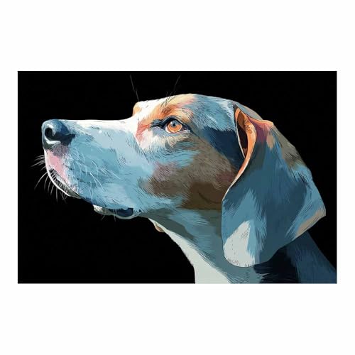 Toile avec chien drôle poster humour animalier moderne gris 40x60cm sans cadre pour maison