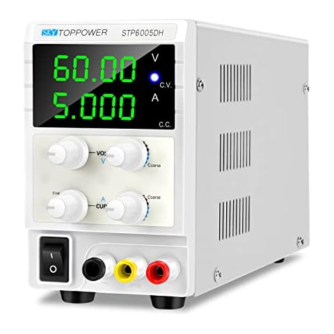 DC Power Supply Variable 0-60V/0-5A Bench Power Supply with 4-Digital High Precision Used for Lab Teaching, Electronic Repair, DIY,E-Bike,Motor and Plating Cover