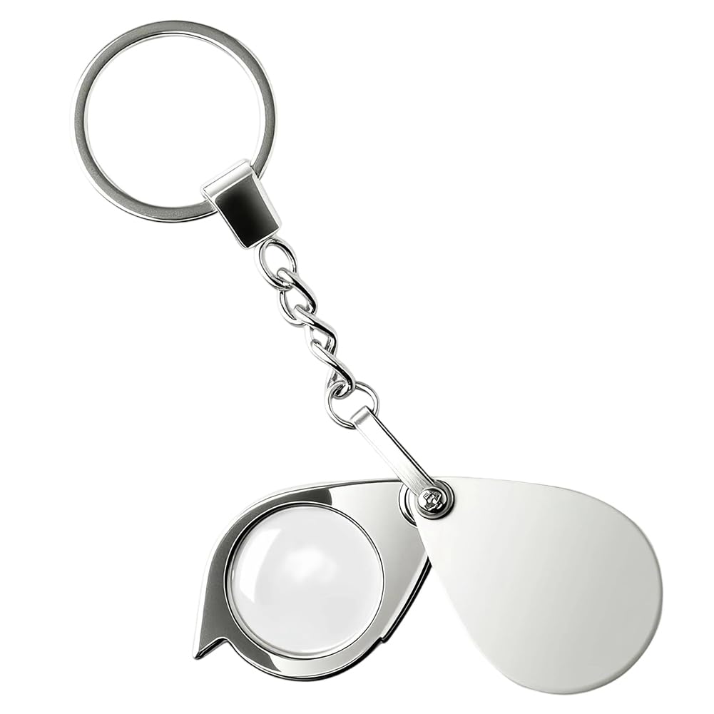 Jnchdghwa For Coin& Stamp Collector Compatible 20X Mini Pocket Magnifier with Keychain, Perfect for Jewelry Appraisal Glass