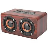 Lazmin112 Retro-Bluetooth-Lautsprecher mit Hochleistungs-Subwoofer, Eingebautem Mikrofon, Tragbarem Drahtlosem Lautsprecher, Unterstützt Speicherkarte USB AUX MP3, für(Mahagoni Maserung (Export))