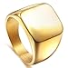enhong Signet Biker Rings Solid Polished Stainless Steel Ring for Men Size 7-15,Gold Color in Size 10