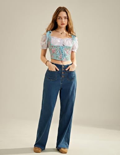 Image of Scarlet Darkness Women's Underbust Corset Top Renaissance Medieval Lace-up Boned Fairycore Pirate Corsets
