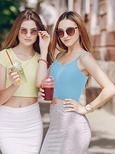 SATINIOR 6 Pack Women Crop Tops Cropped Tank Top Bundle Sleeveless Spaghetti Strap for Sports Yoga4