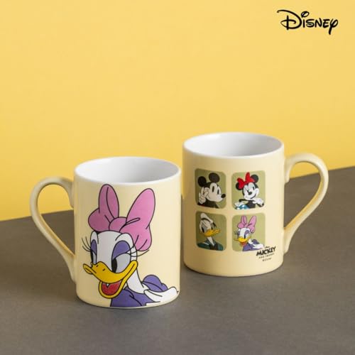 Image of Clay Craft x Official Disney Donald and Daisy Duck Valentine Special Ceramic Mug Set (Set of 2, 330ml) - Romantic Couple Gift for Valentine's Day, Anniversary & Wedding - Microwave & Dishwasher Safe