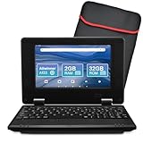 Fwmntu 7' Portable Small Laptop, Android 12.0 OS with 2GB RAM 32GB ROM,Processor A133P Type-C 5V 2A Mini Laptop Notebook for Kids(Black)